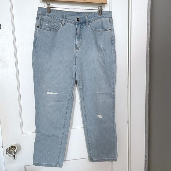 Studio by D&Co. Petite Classic Light Wash Denim Crop Jean Size 10 Petite - Picture 1 of 4